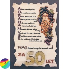 Leseni napis za 50 let - Abraham Grozdje